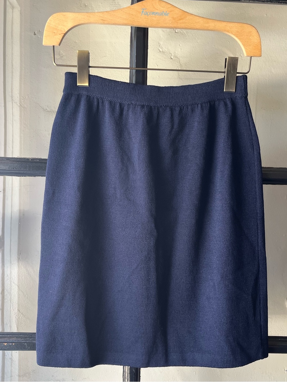Lovely Vintage St. John Knit Navy Blue Skirt
